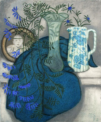 Blue Vetch and jug